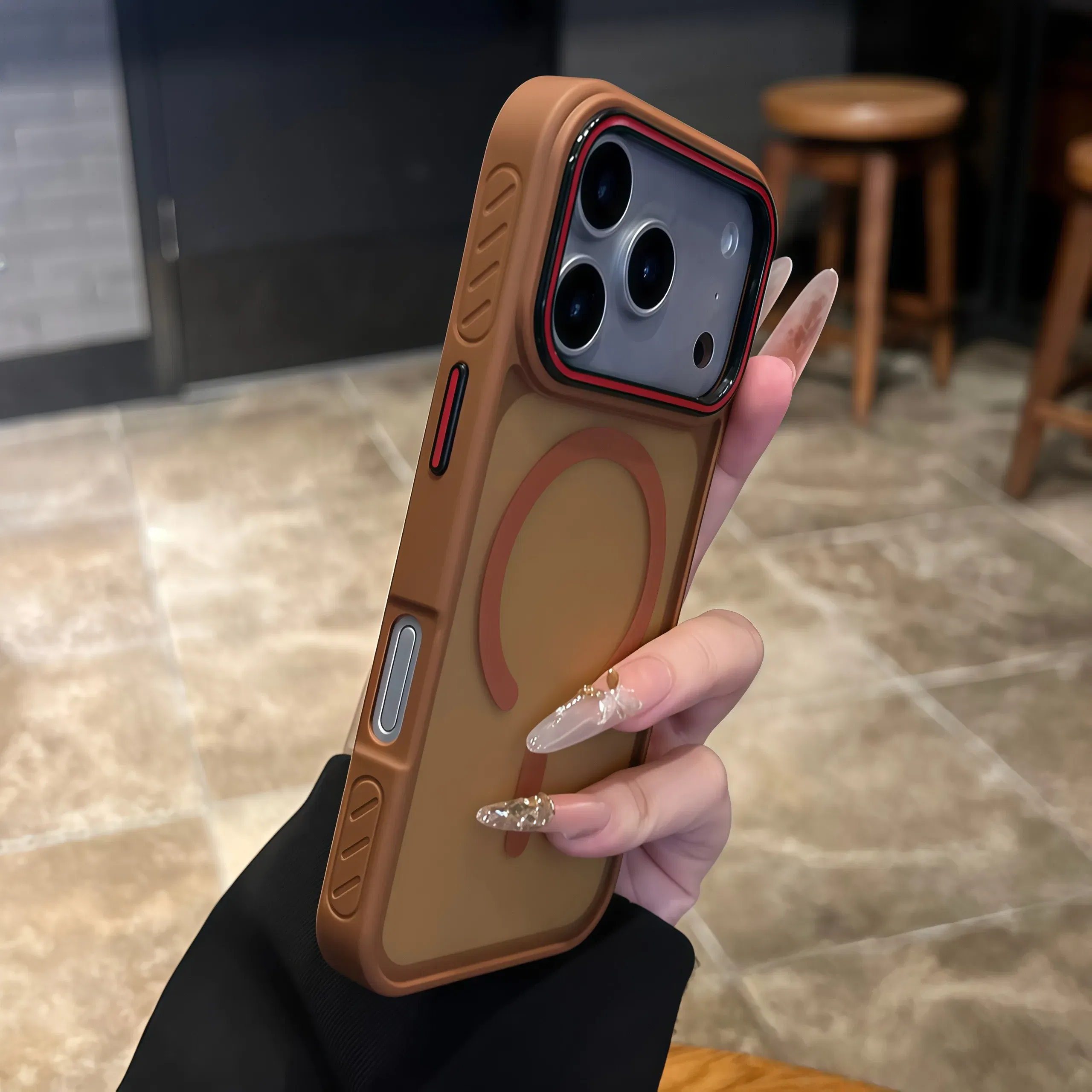 Color: Gold, Compatibility by Model: iPhone17 Pro - Wireless Charging Matte Magnetic Case for iPhone 17 16 ProMax 15 14 Plus 13 12 11 17 Air Anti Fall Bumper Translucent TPU Cover