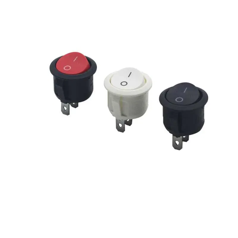 Color: black - 5Pcs KCD1-105 Diameter 16.5mm Small Round Boat Rocker Switch Mini Round Black White Red 2Pin/3Pin ON-OFF ON-OFF-ON Rocker Switch