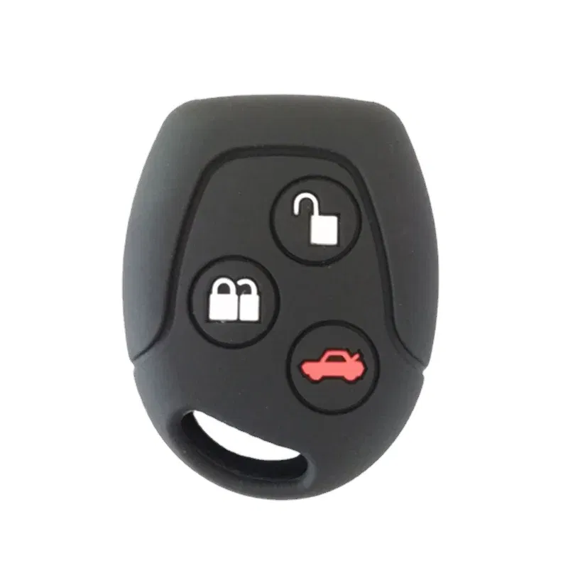 3 Buttons Silicone Car Key FOB Case Cover Set fit For Ford Focus Mondeo Festiva Fusion Suit Fiesta KA Remote Key Protector Case