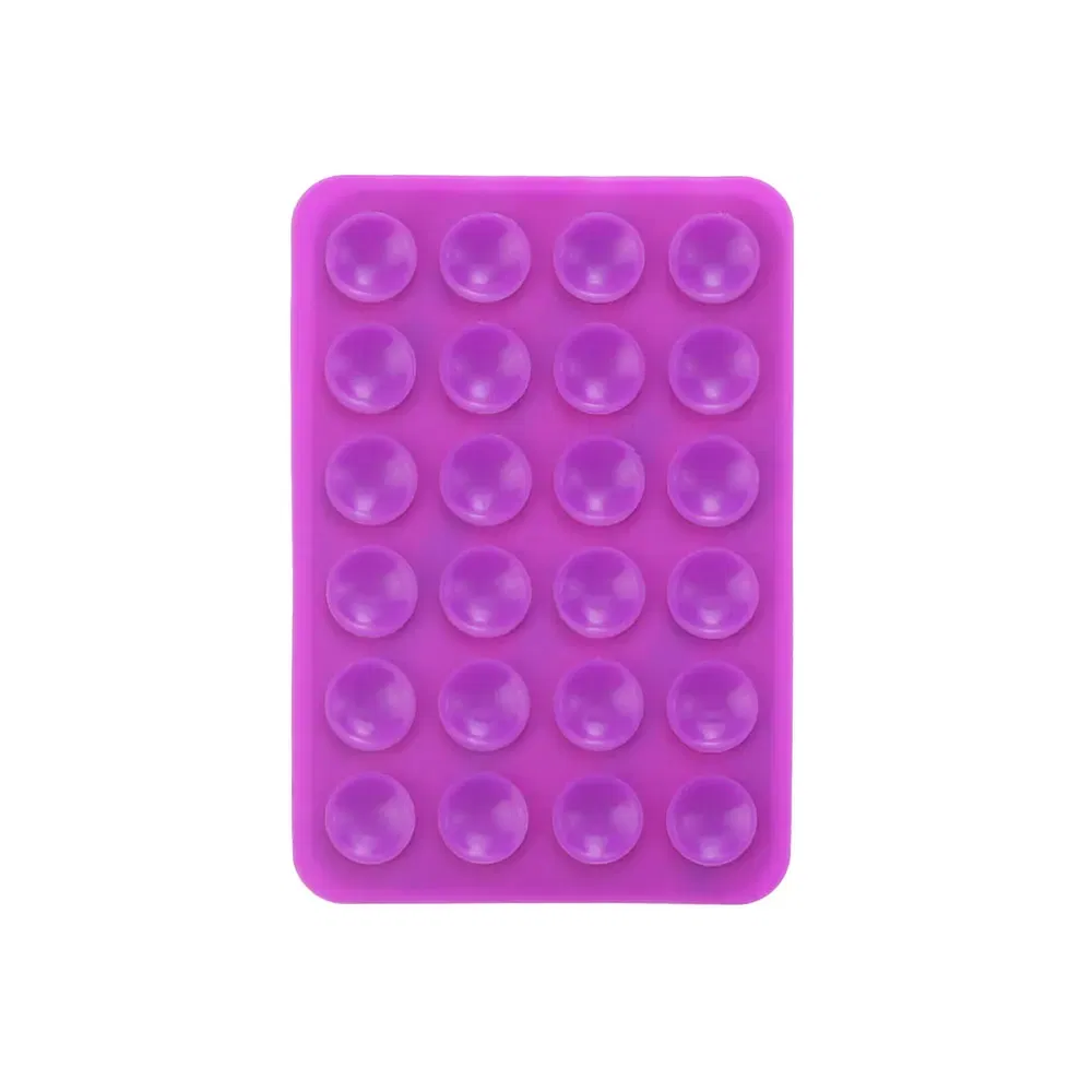 Color: Burgundy - Silicone World Square Silicone Mobile Phone Fixing Suction Cup Car Mounted Bracket Phone Case Universal Anti Slip Suction Cup