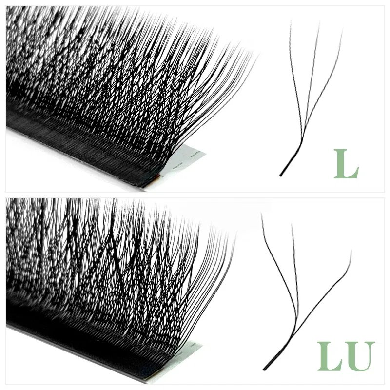 Color: Brushed Chrome, Curl: D, Thickness: 0.07mm, Length: MIX - NATUHANA W Lashes Extension L LU(M) Curl Individual Mink YY Lashes 3D W-shaped Volume Fan Eyelash Extension