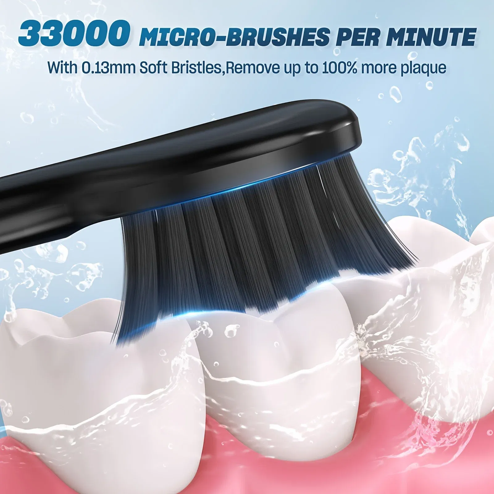 Color: dark blue, Ships From: CHINA - Electric Toothbrush Tooth Brush USB Rechargeable Adult Ultrasonic Teeth Cleaning 8 Replacement Toothbrush Heads