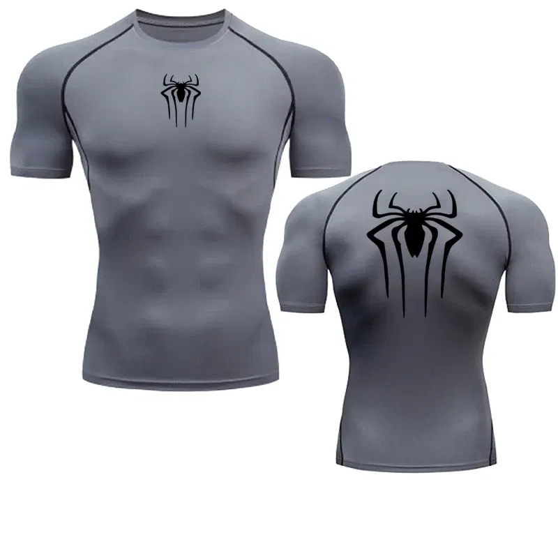 Color: army green, Size: XXXL - Printed Men's Athletic Compression Shirts Athletic Quick Dry Breathable Rash Guard Athletic Tight Workout Tops Summer Men