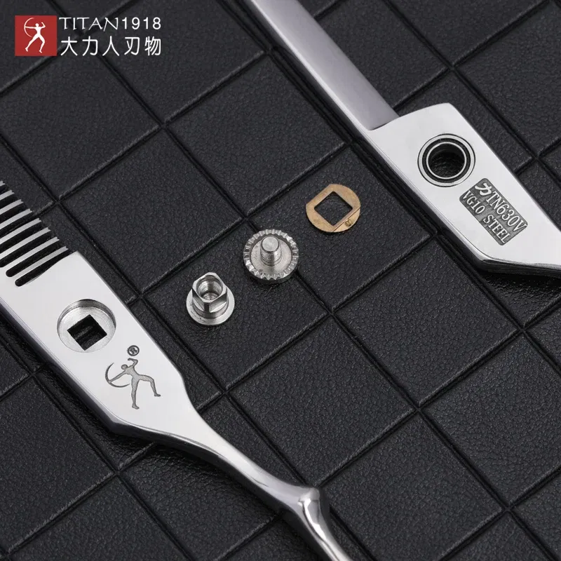 Color: Silver - Titan professional hairdresser's barber set of scissors cutting  Hairdressing salon scissors  sharp tools 5.5inch 6.0inch