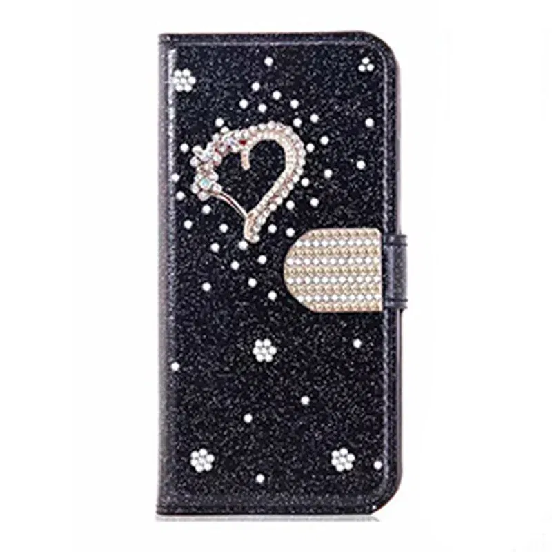 Color: black, Material: Nylon - Glitter Wallet Leather Case For Samsung Galaxy S25 FE S24 Ultra S23 Plus S22 S21 A35 A36 A56 A55 A13 A14 A15 A16 A26 A34 A33 A54