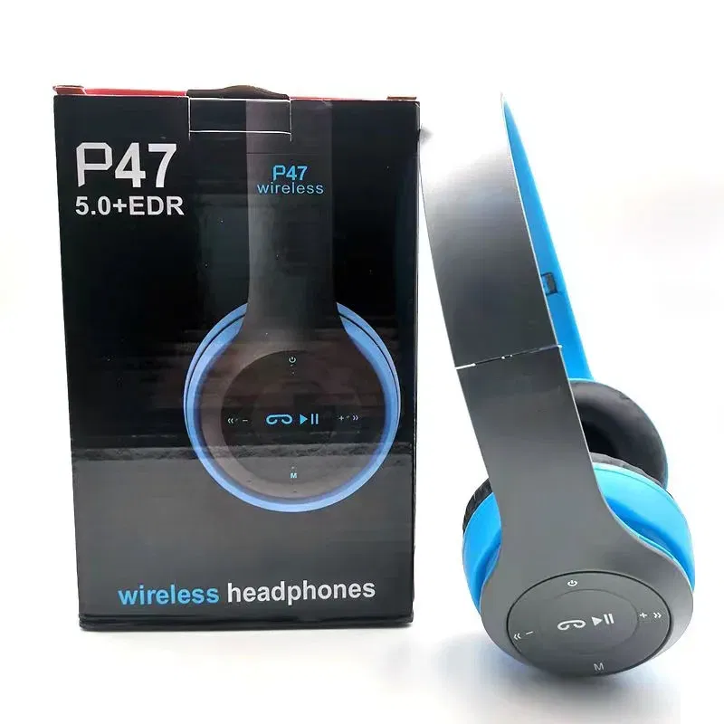 Color: WHITE - Stereo P47 Headset 5.0 Bluetooth Headset Folding Series Wireless Sports Game Headset for iPhone XiaoMi