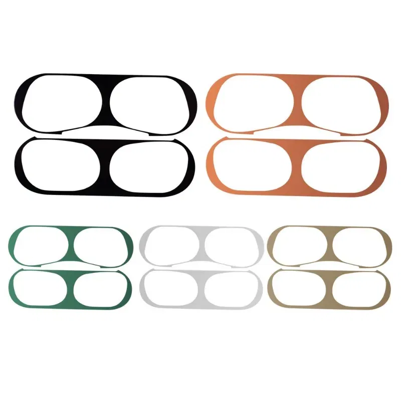 Color: Olive - Metal Dustproof Sticker for Apple Airpods Pro Headphone Covers for Airpods Pro 2 Headphones Charging Case Protective Accessories
