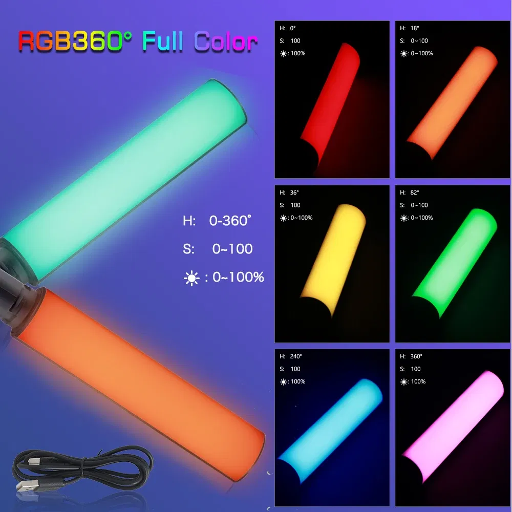 Color: PURPLE, Ships From: CHINA - SH W200 RGB Photography Light 2500k-9000K 3000mah With Diffuser Effect Light Stick Outdoor Vlog Video Fill Lighting