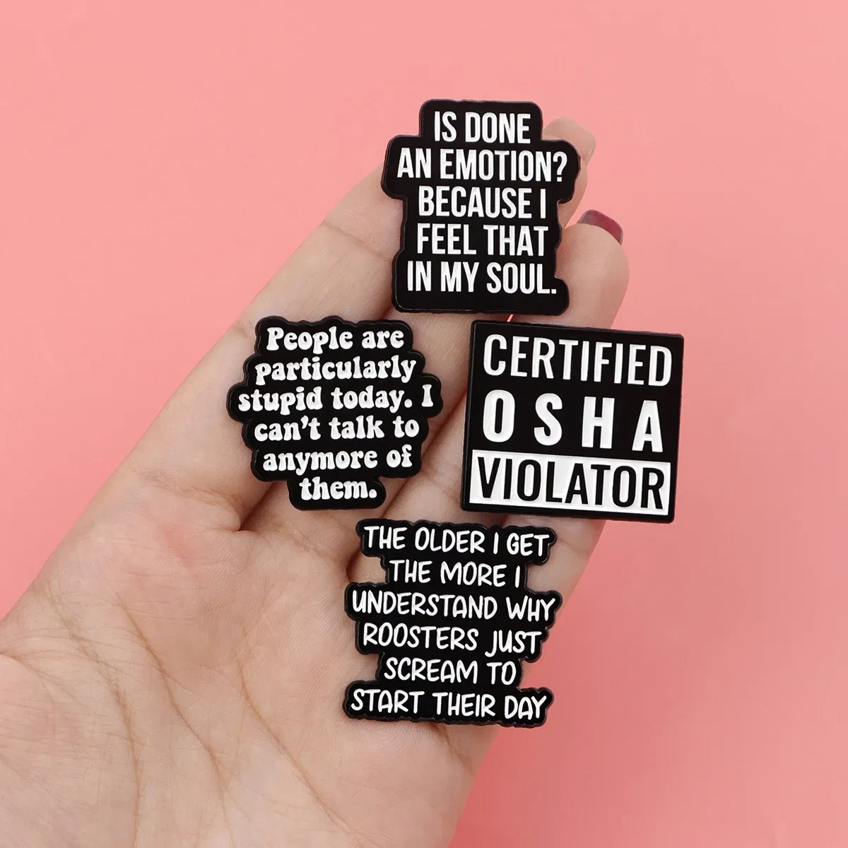 Metal color: Rhodium Plated - I'M NOT WEIRD Enamel Pin Funny Quotes Brooch Pines Lapel Pins Quotation Badge Clothing Accessories Fashion Jewelry Unique Gift