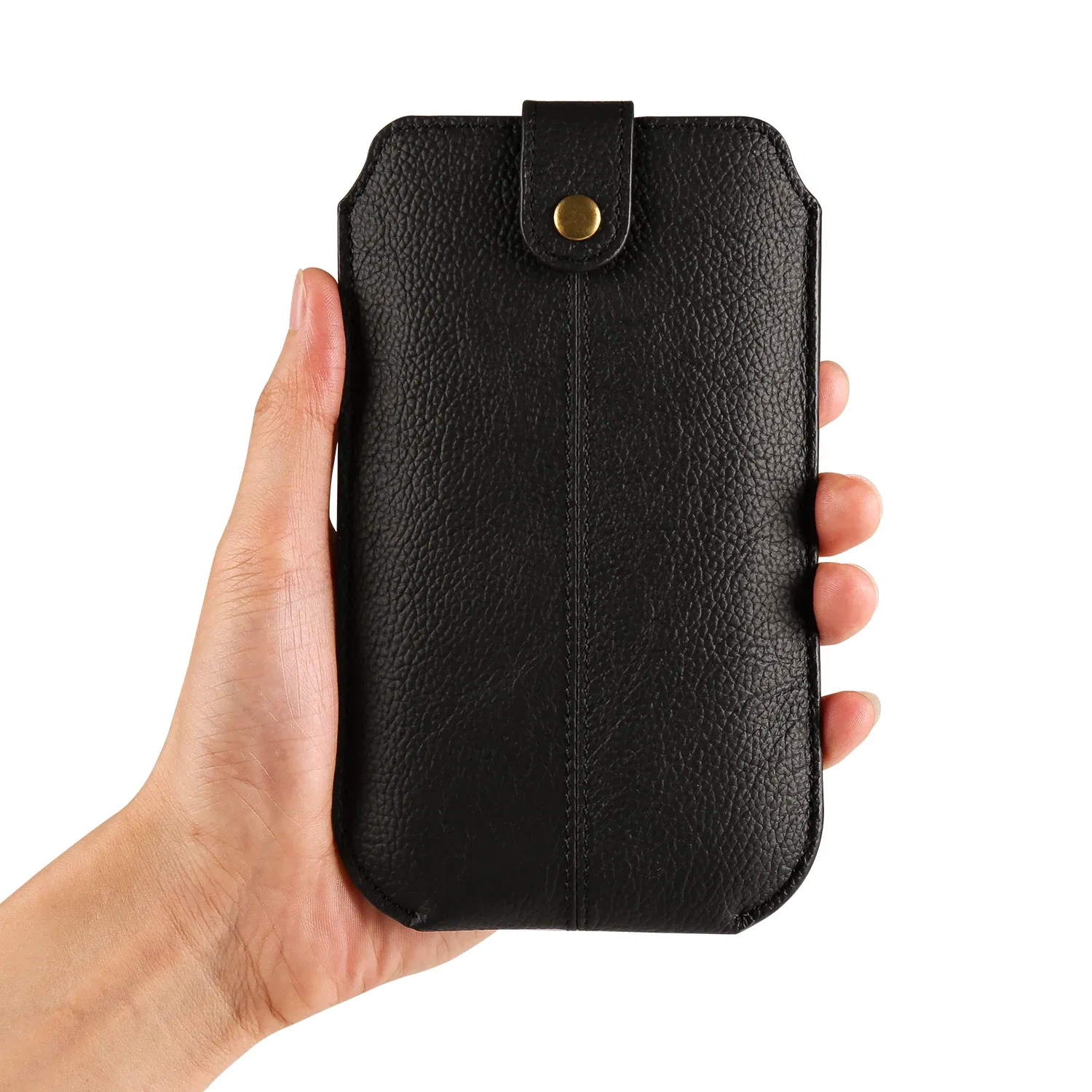 Color: Beige, Material: aluminum - Genuine Leather 7.2 Phone Pouch Belt Clip Case For iPhone 16 15 14 13 Pro Max,Samsung S24 S23 Plus,Redmi Note 12 Waist Bag Cover