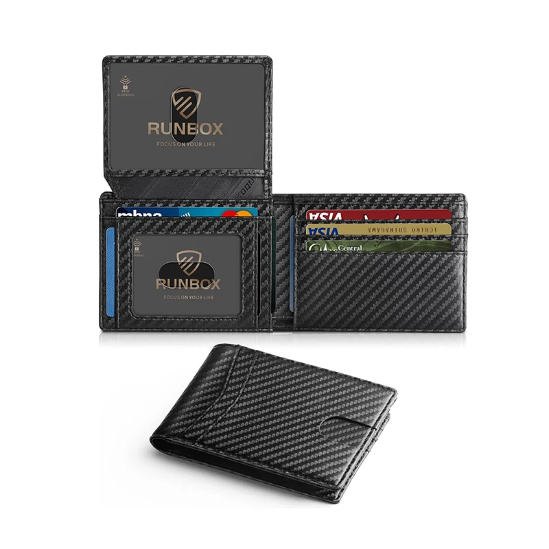 Color: Beige, Ships From: CHINA - Men's Wallet Ultra Thin Rfid Leather with ID Window Multi Card Carbon Fiber Wallet