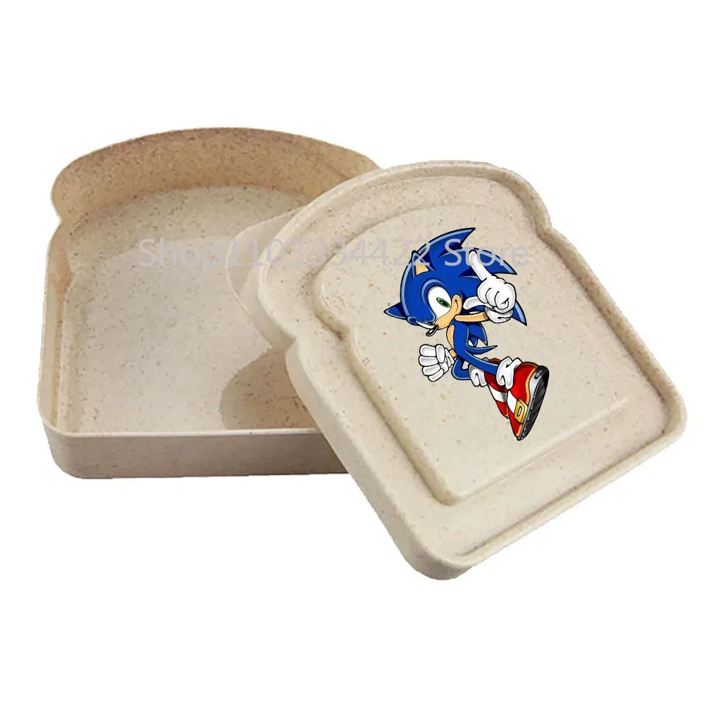 Color: Yellow - 2025 sonic Sandwich Containers Lunch Toast Storage Box With Lid Portable Food Storage Reusable Microwave Lunch Sandwich Box