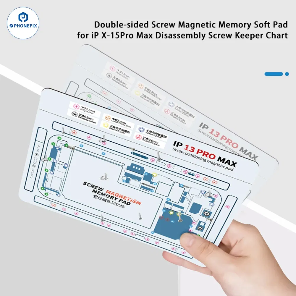 Color: GOLD - Soft Magnetic Screw Positioning Keeper Chart for iPhone X-15Pro Max Disassembly Double Sided Screw Setting Opening Guiding Mat