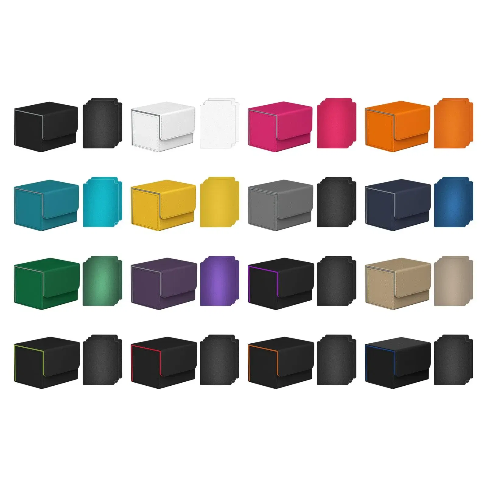 Color: PURPLE - Card Deck Box Collectible Cards Container with Magnetic Closure Card Deck Storage Box for Sports Cards Trading Card Games