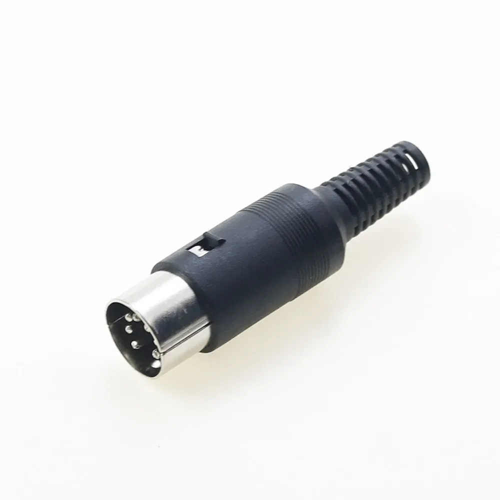 Color: Ivory - 5pcs 3P 4P 5P 6P 7P 8Pin DIN Male/Female Plug Jack with Plastic Handle Keyboard Cable Connector Adapter PS2