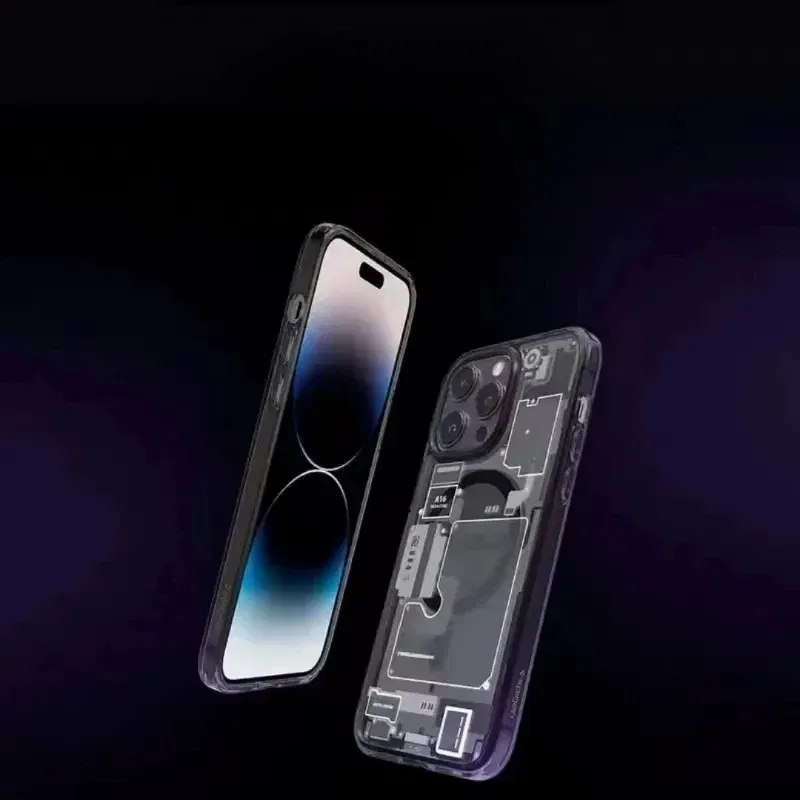 Material: PU, Color: Blue - FOR 2024 Original Technology Phone Case For IPhone 15 14 13 12 Pro Max Plus Magnetic Wireless Charging High Quality Bumpers