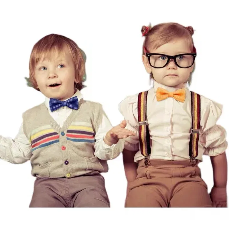 Color: WHITE - Korean Formal Dress Dots Bow Ties For Kids Business Bowknot Bridegroom Best Man Bowties Polka Dot Butterfly Cute Neckties Gift