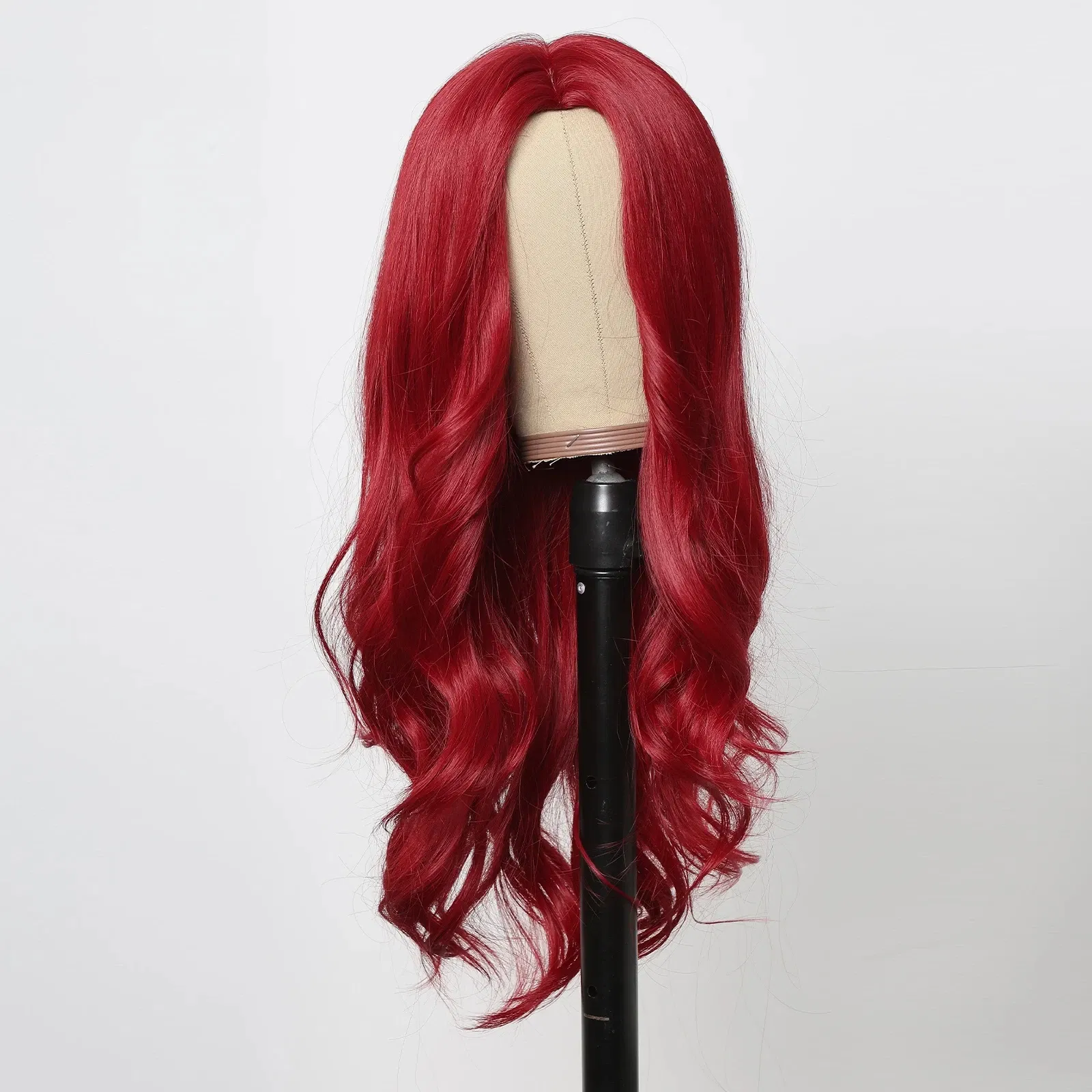 Color: 1B/30HL - Red Synthetic Wigs Long Body Wavy Wig Natural Hairline Daily Red Hair Heat Resistant Fiber Smooth Party Cosplay Wig