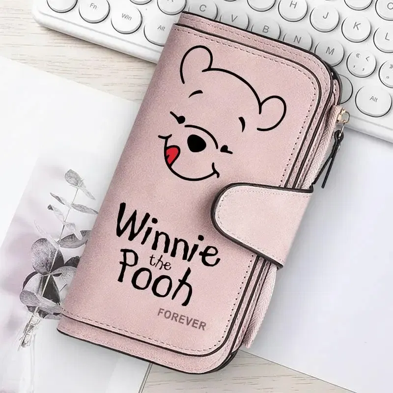 Color: Lavender - ? Winnie the Pooh Women Wallets Card Wallet Coin Wallet Womens Bags for Girls Purse ID Wallets Female Coin Purse Girls Gift