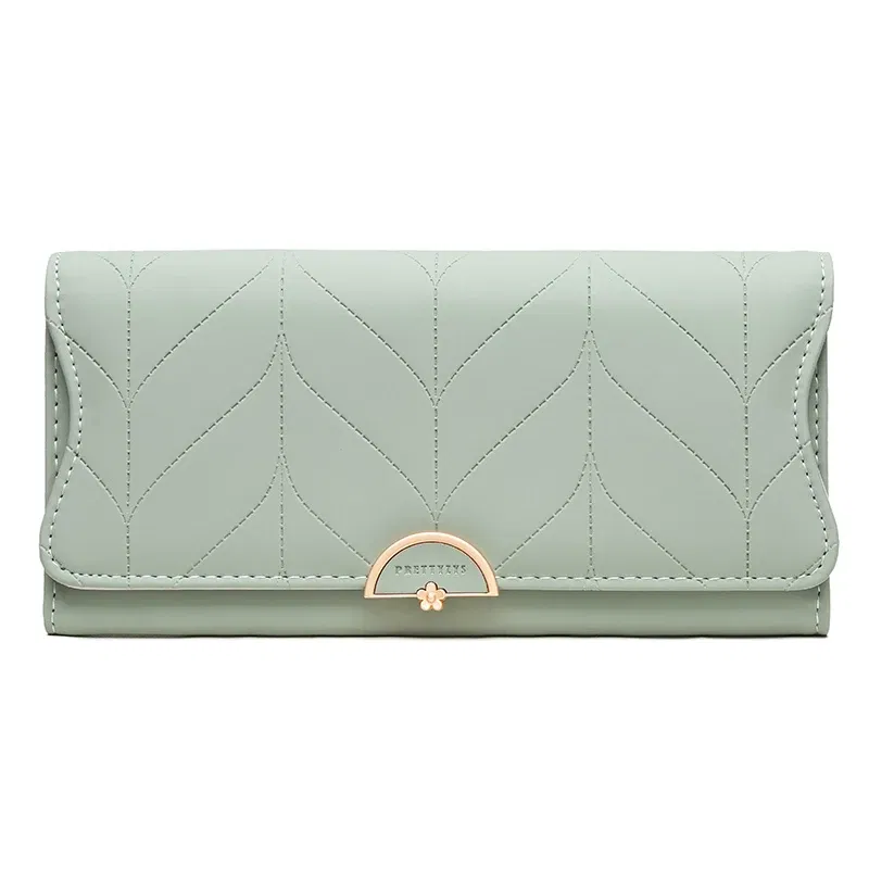 Color: black - 2023 spring new women's long purse Japanese and South Korea small fresh plaid buckle folding hold bag large capacity women's mul