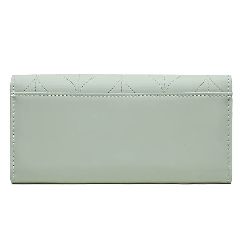 Color: black - 2023 spring new women's long purse Japanese and South Korea small fresh plaid buckle folding hold bag large capacity women's mul