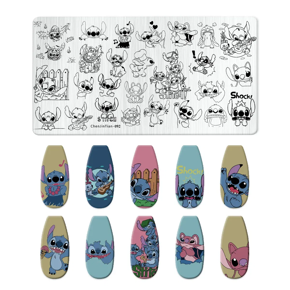 Color: Dark Khaki, Ships From: CHINA - 1PC Cute Animal Nail Stamping Plates Cartoon Character polish Nail Stamp Nail Art Template Image Plate Art stencils For Stamping