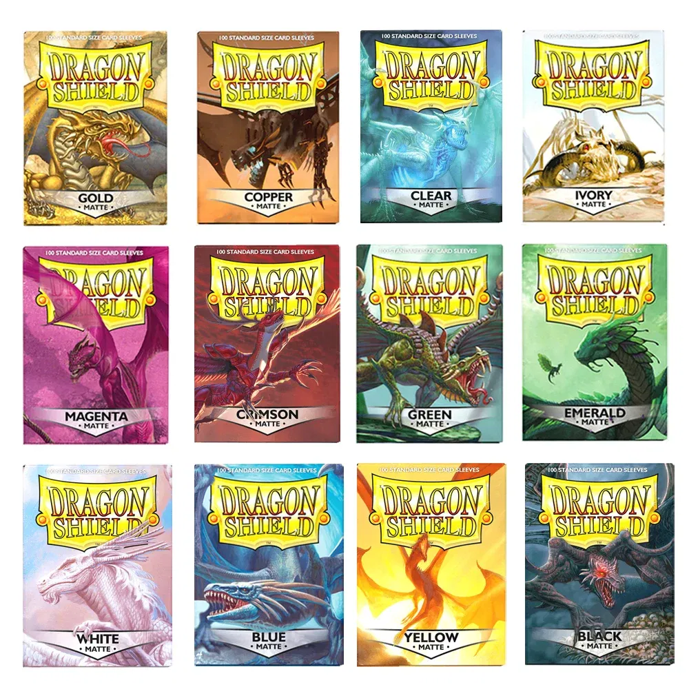 Color: two - 100 PCS/BOX 66x91mm Standard Size Demark Dragon Shield Matte Card Sleeves for MTG/PKM/YGO/TCG Board Game Cards Slevees