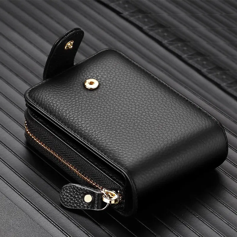 Color: Pink, Ships From: CHINA - Genuine Leather Driver's License ID Card Holder Wallet Male and Female Credit Card Bag Large Capacity Card Case ID Bag