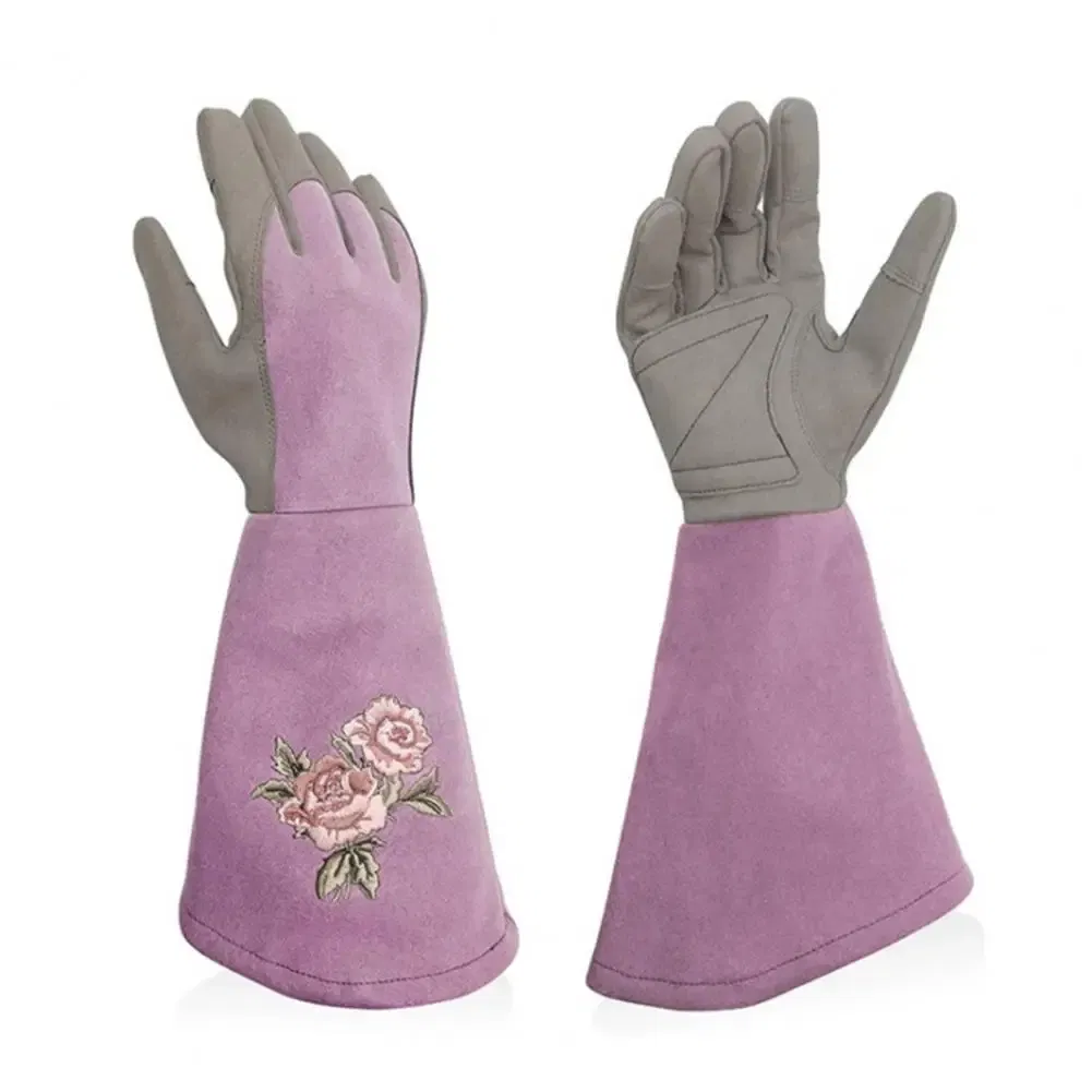 Color: WHITE, Size: L - Pruning Garden Gloves Anti-scratch Faux Leather Protective Gloves Reusable Fruit Picking Shrub Pruning Trimming Hand Protector