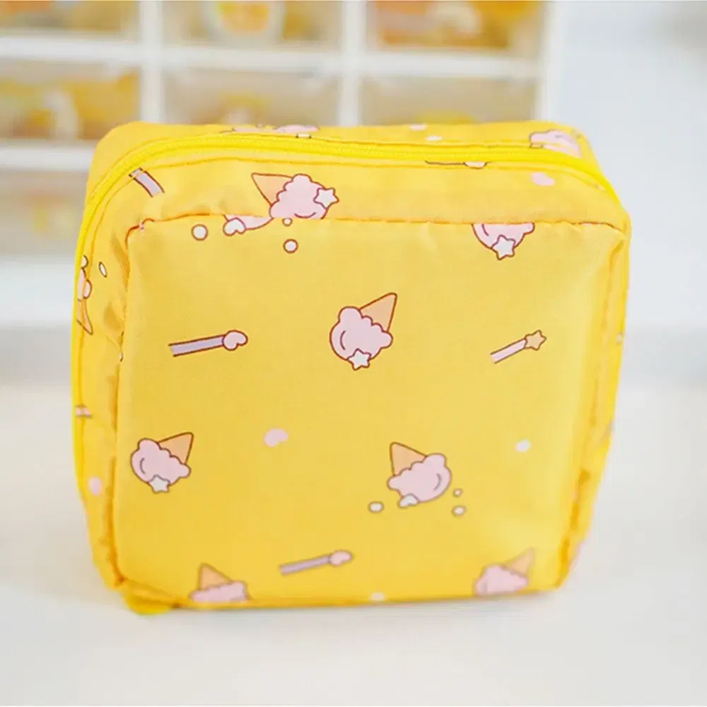 Color: Brown - Girl Napkin Credit Card Holder Headphone Case Coin Clip Sanitary Bag Change Purse Tamper-Proof Storage Bag Sanitary Mat Bag