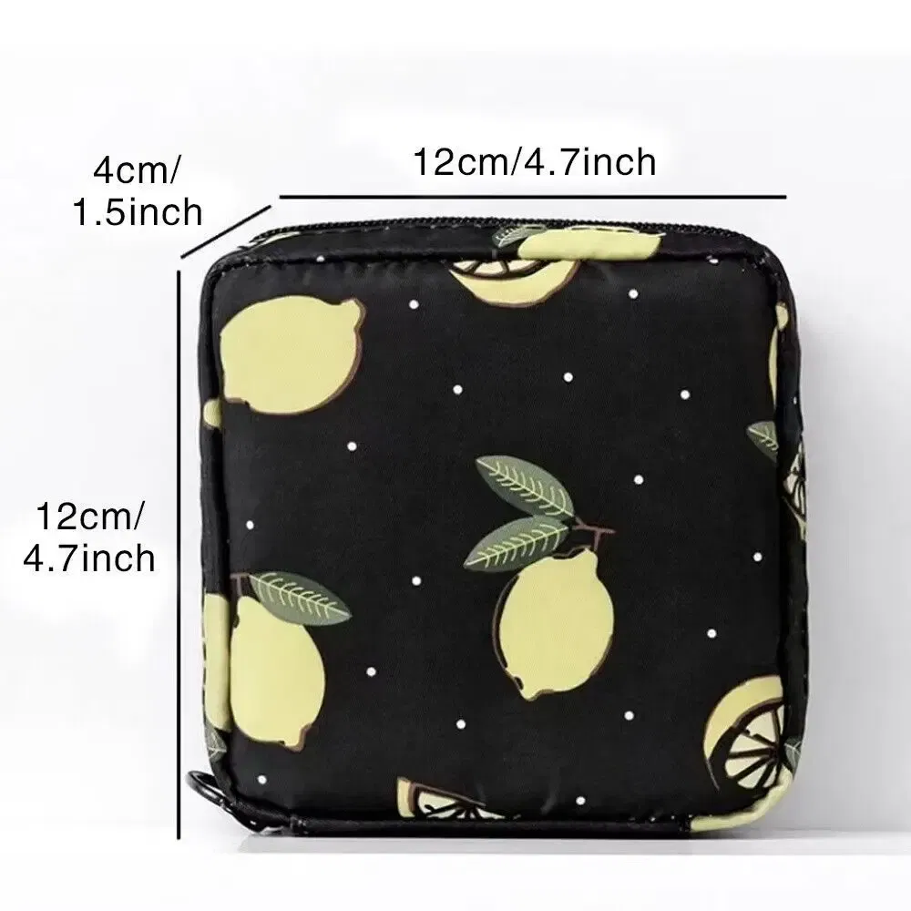 Color: Brown - Girl Napkin Credit Card Holder Headphone Case Coin Clip Sanitary Bag Change Purse Tamper-Proof Storage Bag Sanitary Mat Bag