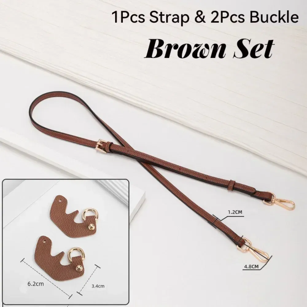 Color: Red Wine - 1 Set Bag Strap For Longchamp Mini Punch-free Genuine Leather Shoulder Strap Set Transformation Crossbody Strap Bag Accessories