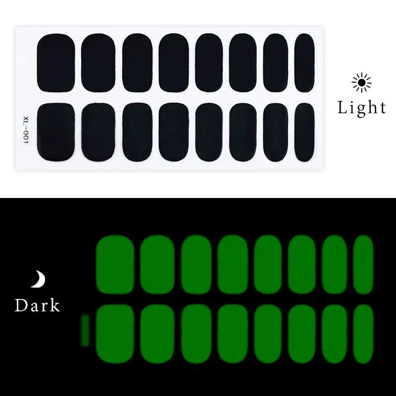 Color: WHITE - Halloween Self Adhesive Nail Sticker Full Cover Nail Art Decor Stickers for Nails Luminous Nail Decoration for Women Girls