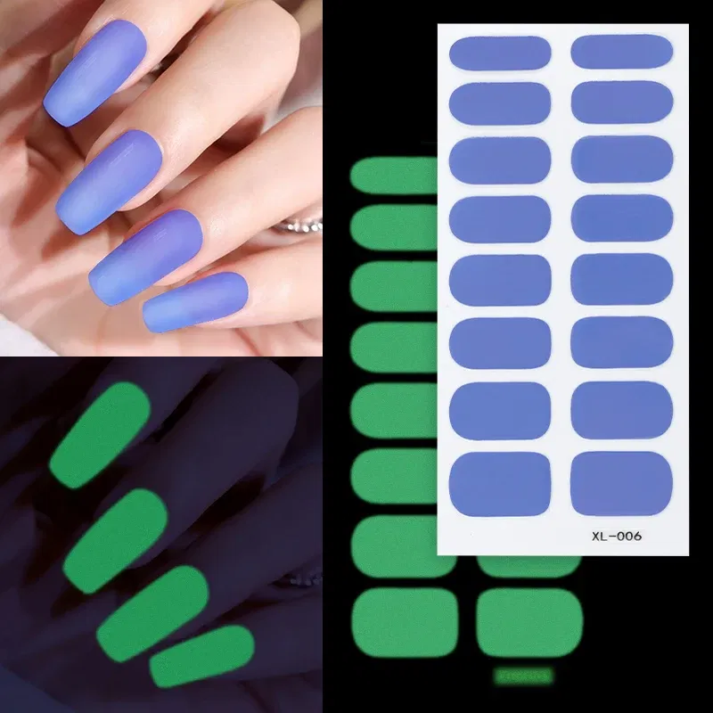 Halloween Self Adhesive Nail Sticker Full Cover Nail Art Decor Stickers for Nails Luminous Nail Decoration for Women Girls