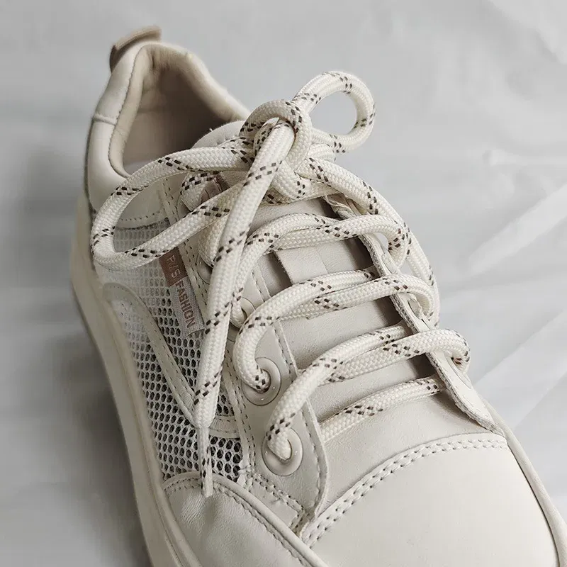 Color: PURPLE, Length: 120cm - Colorful Diagonal Dots Round Rope Shoelaces Coarse Weave Polyester Shoes Laces For Women Men Sports Casual Sneaker DE Tran Shoes