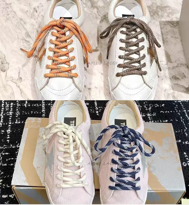 Color: PURPLE, Length: 120cm - Colorful Diagonal Dots Round Rope Shoelaces Coarse Weave Polyester Shoes Laces For Women Men Sports Casual Sneaker DE Tran Shoes