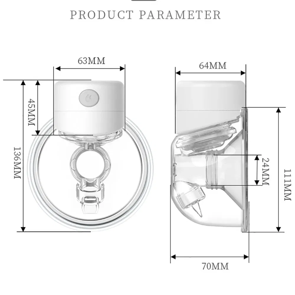 Color: Light Blue - S12 Portable Electric Breast Pump Silent Wearable Automatic Milker LED Display USB Rechargable Hands-Free Portable Milker NO BPA