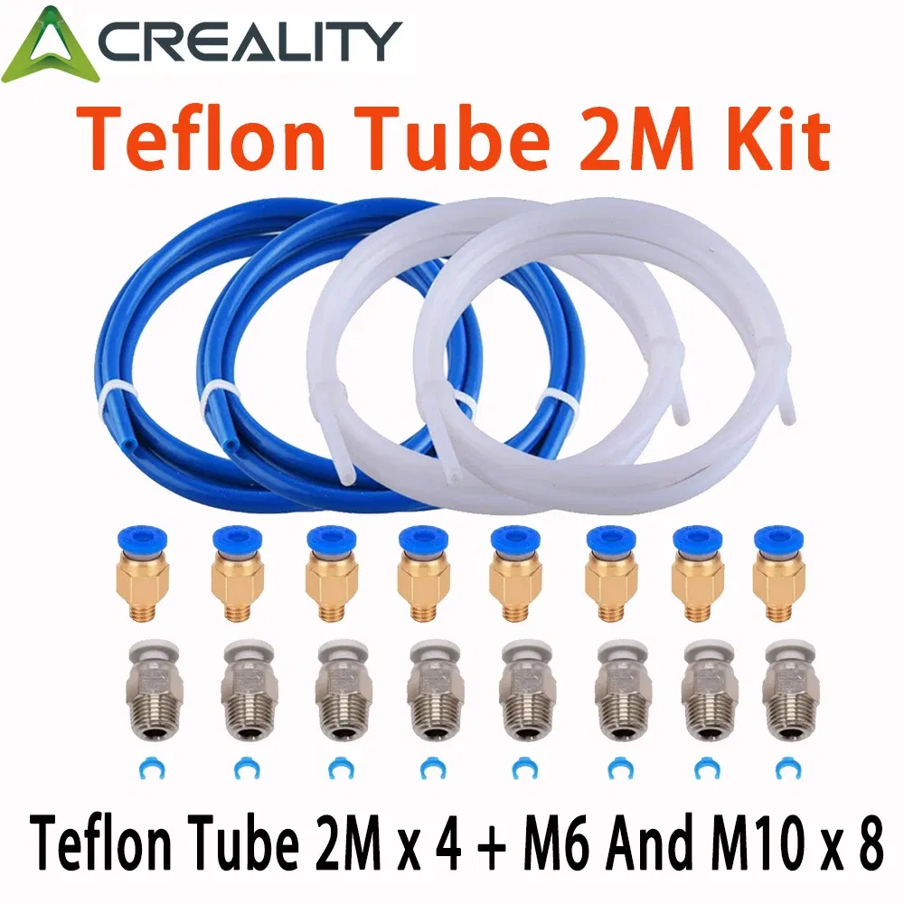 Color: Blue - Creality 1M 2M 3D Printer PTFE Tube Bowden Tubing Upgrades with 8x PC4-M6/PC4-M10 3D Printer Bowden Tube  for 1.75mm Filament