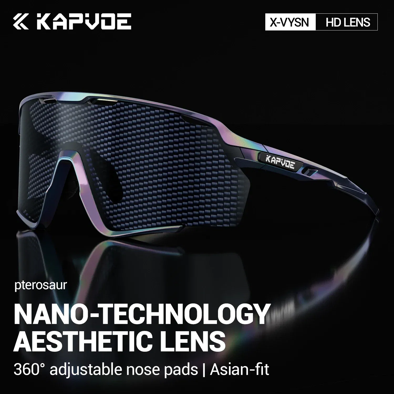 Color Name: green - KAPVOE New Technology Nano Lenses Cycling Glasses Bike UV400 Eyewear Outdoor Sports Sunglasses Men Women Road Bicycle Goggles