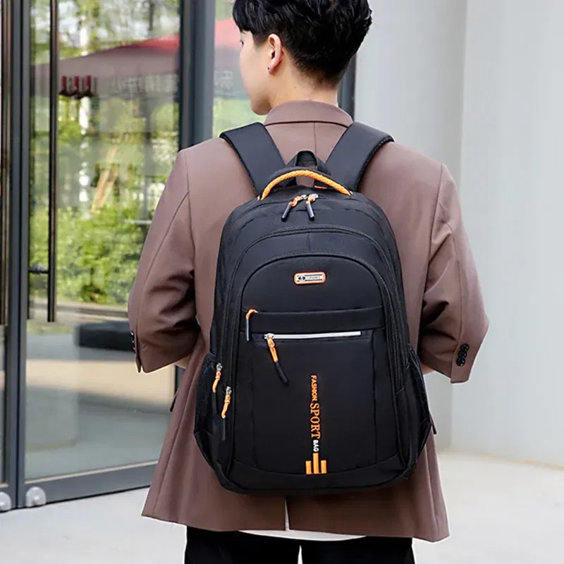 Color: black - 2025 New Large Capacity Oxford Cloth Leisure Travel Backpack College Students Backpack Fashion Business Laptop Backpack