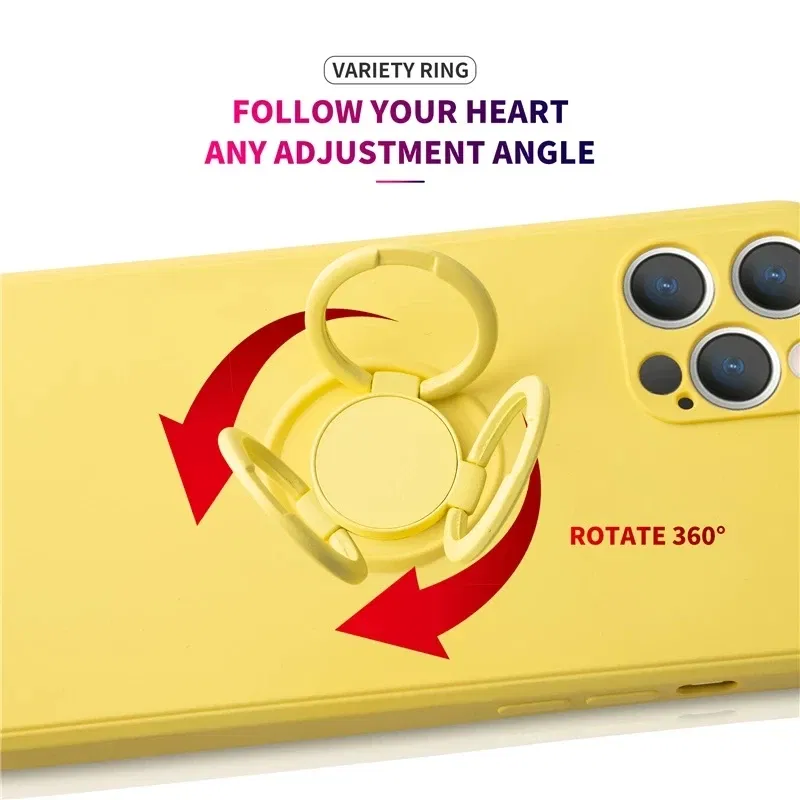 Color: cream, Compatible-Phone Models: For iPhone 15 Pro, Ships From: CN - With Ring Holder Shockproof Case For IPhone 16 15 14 13 12 11 Pro Max Silicone TPU Soft Back Cover