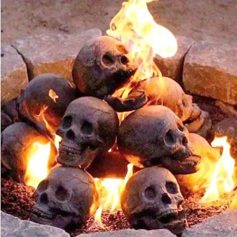 🎃2026 Halloween Hot Sale 🔥 Ceramic Fireproof Fire Pit Skull 💀