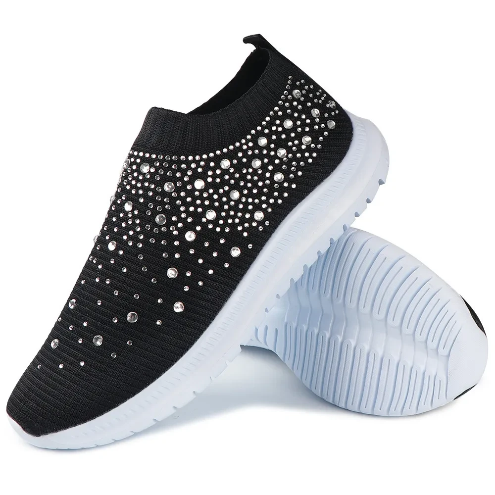 Crystal Breathable Orthopedic Slip On Walking Shoes