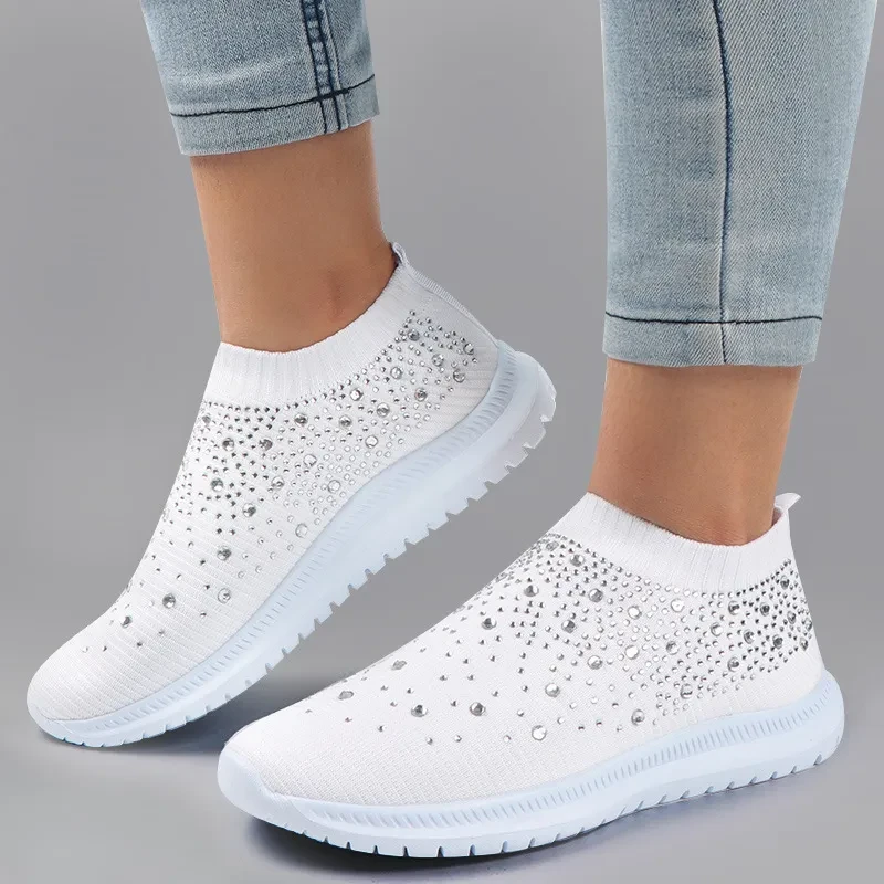 Crystal Breathable Orthopedic Slip On Walking Shoes
