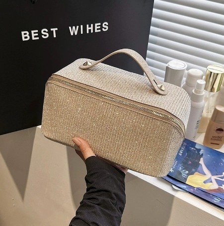 Black and Gold Makeup Bag