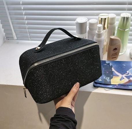 Black and Gold Makeup Bag