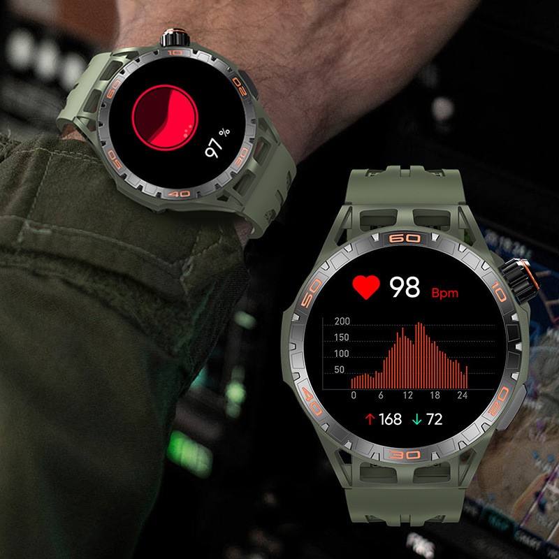 Round Screen Waterproof Record Number of Steps Watch