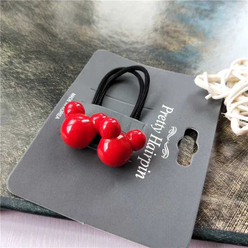 Color: Dark Grey - 2PCS New Cartoon Cute Rabbit Bear Princess Headwear Kids Elastic Hair Bands Children Ropes Girls Accessories Baby Headdress