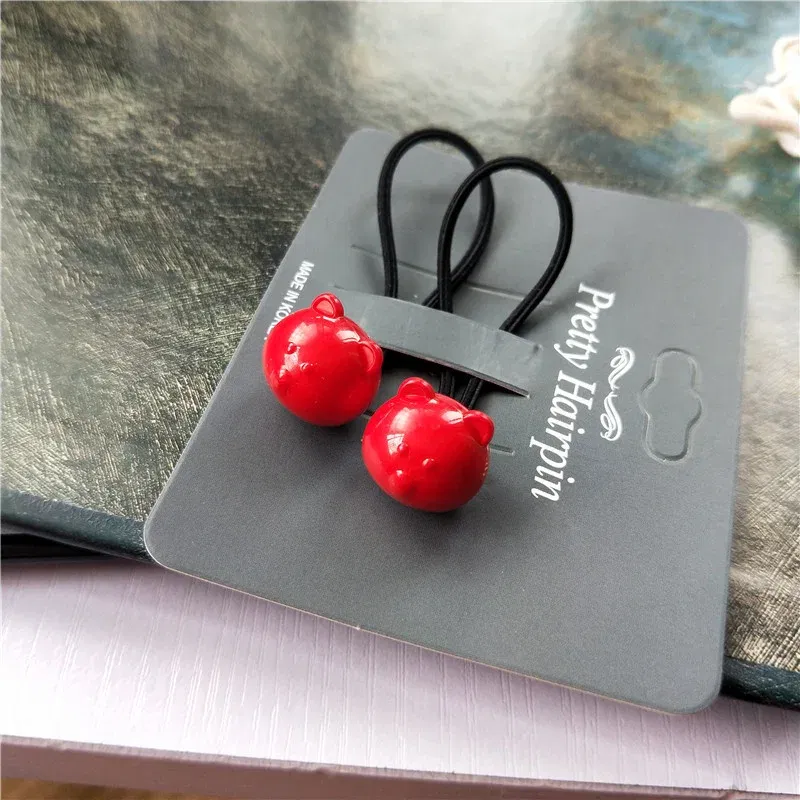 Color: Dark Grey - 2PCS New Cartoon Cute Rabbit Bear Princess Headwear Kids Elastic Hair Bands Children Ropes Girls Accessories Baby Headdress