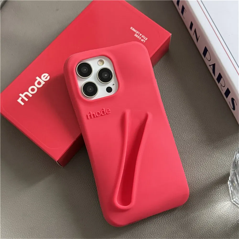 Color: Clear, Compatible-Phone Models: For iPhone 16 - New Rhode Lipstick Soft Silicone Phone Case for iPhone 16 15 14 13 12 11 Pro Max Plus Portable Lip Gloss Holder Cover with Box